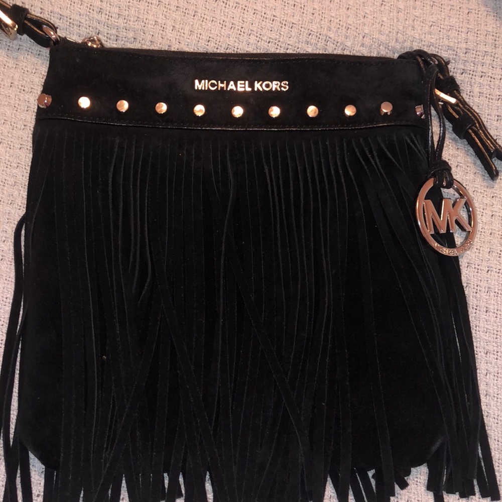 Michael Kors Black Fringe Crossbody Bag